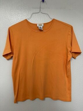 Talbots Orange Short Sleeve Crew Neck Tee